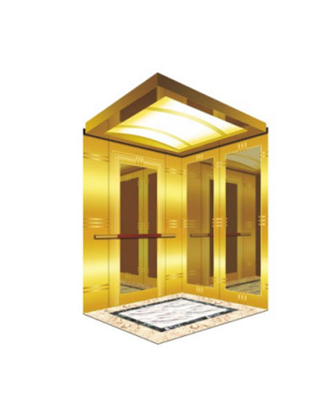 Fh K03 With Gold Mirror Stainless Steel Passenger Elevator